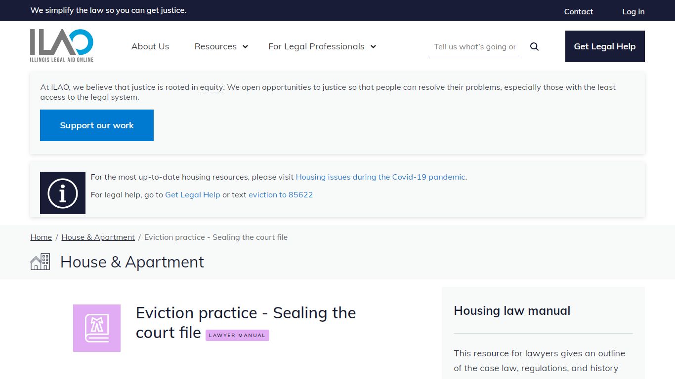 Eviction practice - Sealing the court file|Illinois Legal Aid Online